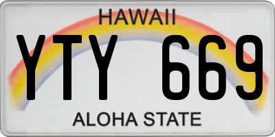 HI license plate YTY669