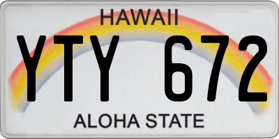 HI license plate YTY672