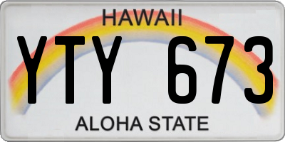 HI license plate YTY673