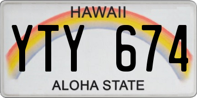 HI license plate YTY674