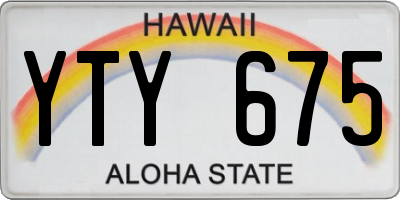 HI license plate YTY675