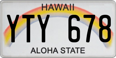 HI license plate YTY678