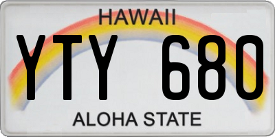 HI license plate YTY680