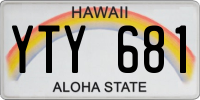 HI license plate YTY681