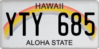 HI license plate YTY685