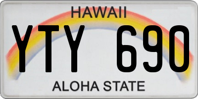 HI license plate YTY690