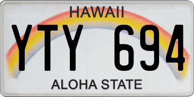 HI license plate YTY694