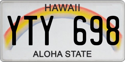 HI license plate YTY698