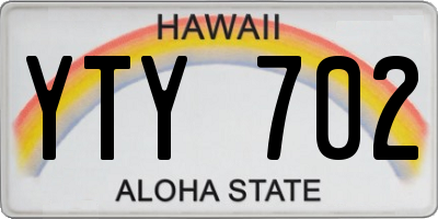 HI license plate YTY702