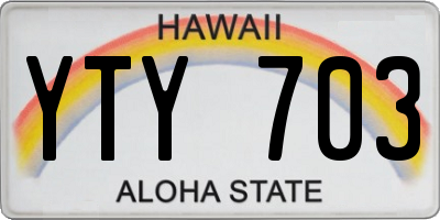HI license plate YTY703