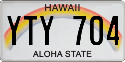 HI license plate YTY704