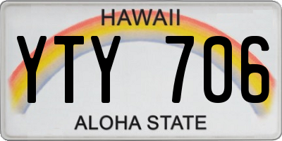 HI license plate YTY706