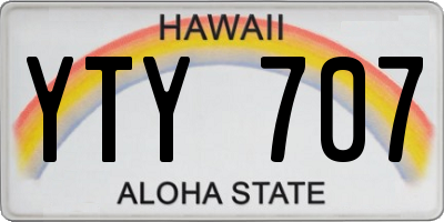 HI license plate YTY707