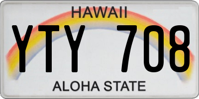 HI license plate YTY708