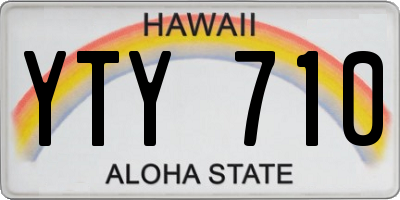 HI license plate YTY710