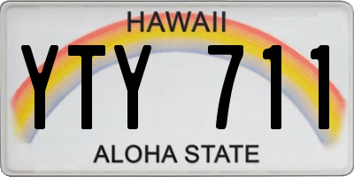 HI license plate YTY711