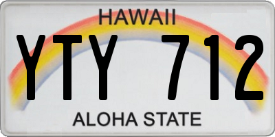 HI license plate YTY712