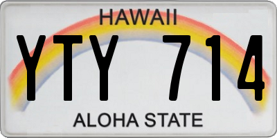 HI license plate YTY714