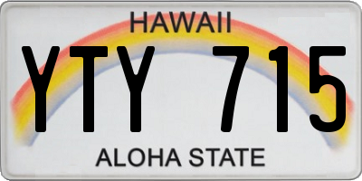 HI license plate YTY715
