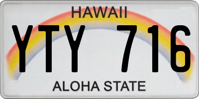 HI license plate YTY716