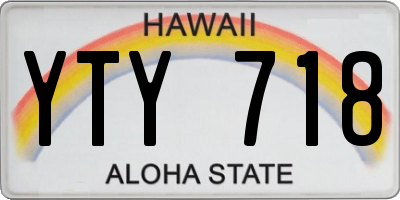 HI license plate YTY718