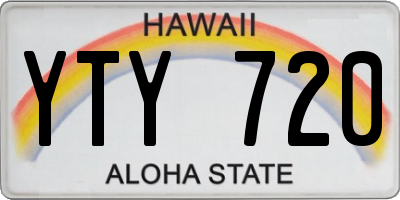 HI license plate YTY720