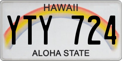 HI license plate YTY724