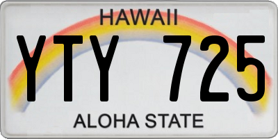 HI license plate YTY725