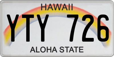 HI license plate YTY726