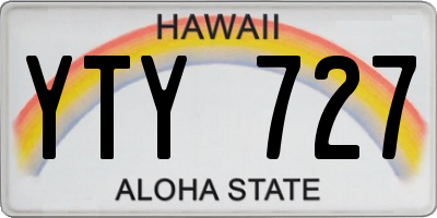 HI license plate YTY727