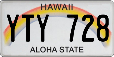 HI license plate YTY728
