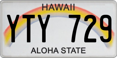 HI license plate YTY729