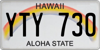 HI license plate YTY730