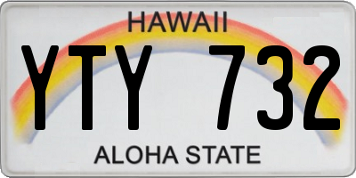 HI license plate YTY732