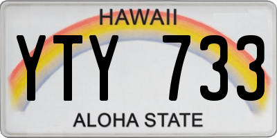 HI license plate YTY733