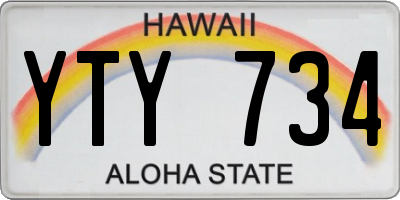 HI license plate YTY734