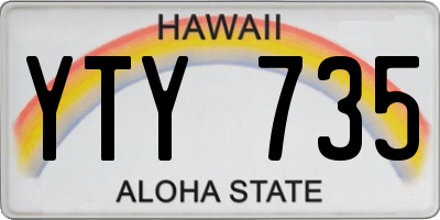 HI license plate YTY735