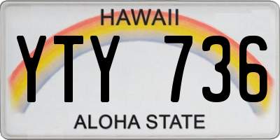 HI license plate YTY736