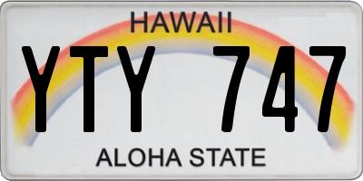 HI license plate YTY747