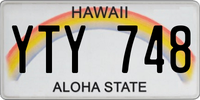 HI license plate YTY748