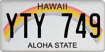 HI license plate YTY749