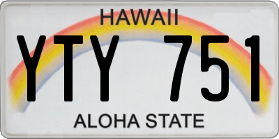 HI license plate YTY751