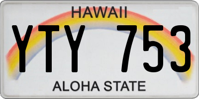 HI license plate YTY753