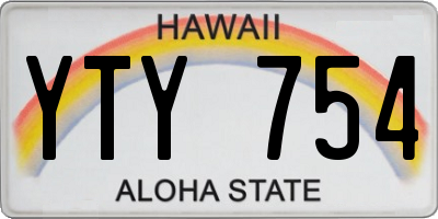 HI license plate YTY754