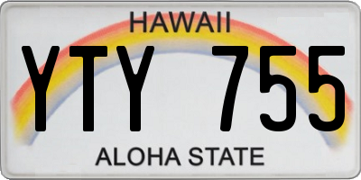 HI license plate YTY755