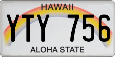 HI license plate YTY756