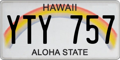 HI license plate YTY757
