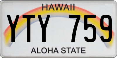HI license plate YTY759