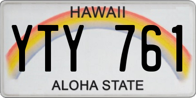 HI license plate YTY761