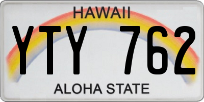 HI license plate YTY762